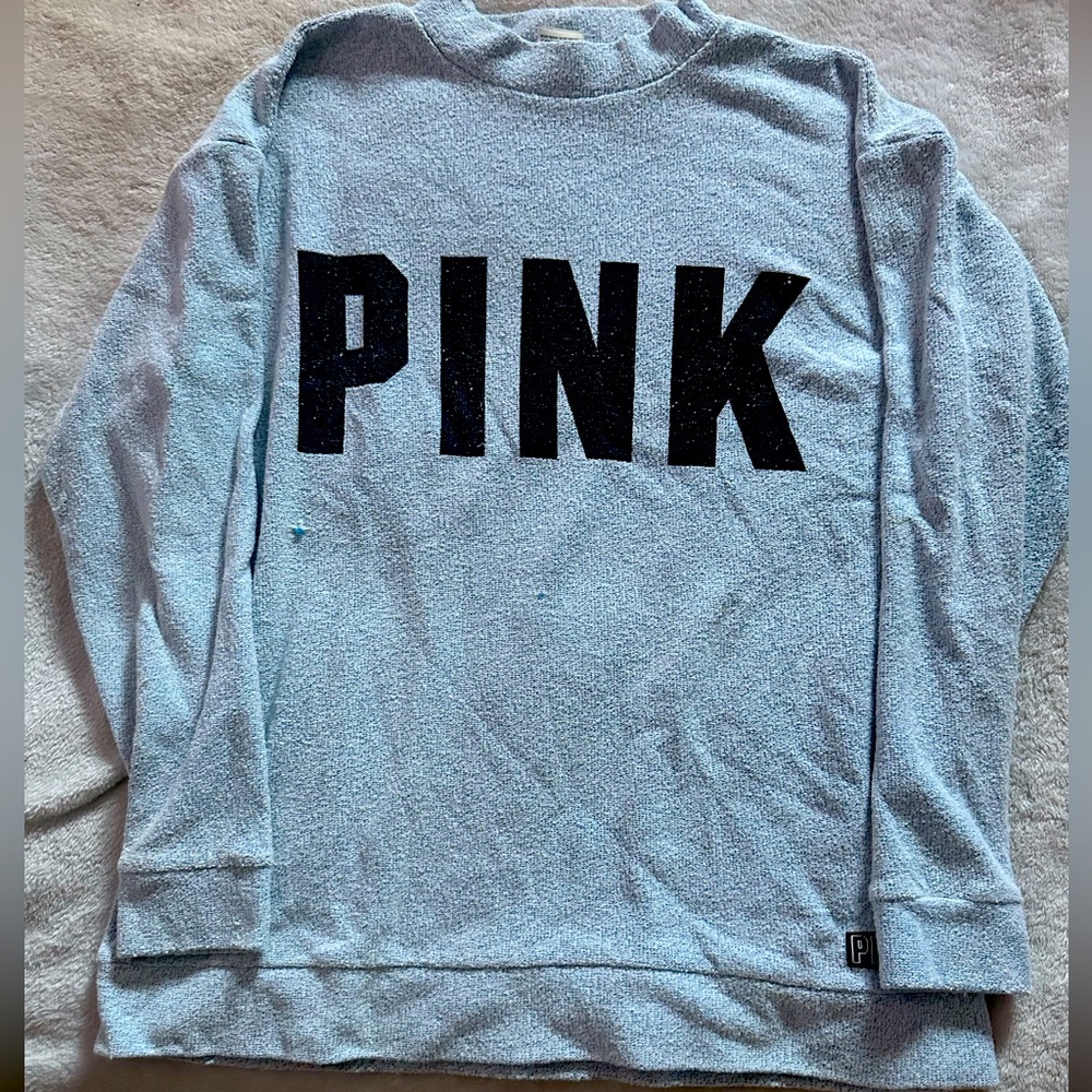 Victoria's Secret PINK Light Blue Crew Neck Sweater